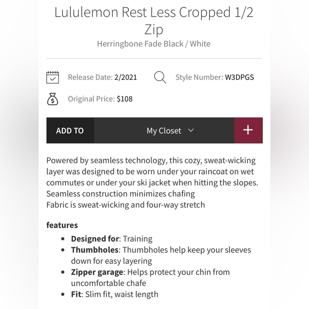LULULEMON Rest Less top 12 - Picture 6 of 7